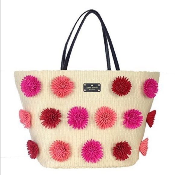 COPY - Kate Spade Floral Appliqué Straw Large Tot… - Picture 3 of 8